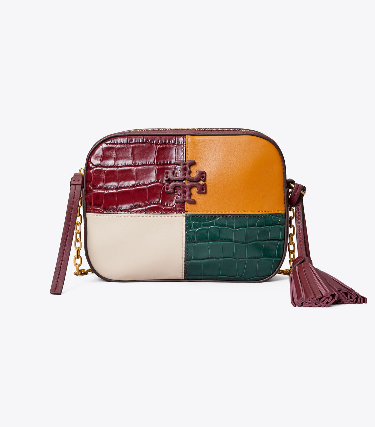 tory burch mcgraw embossed color block camera bag