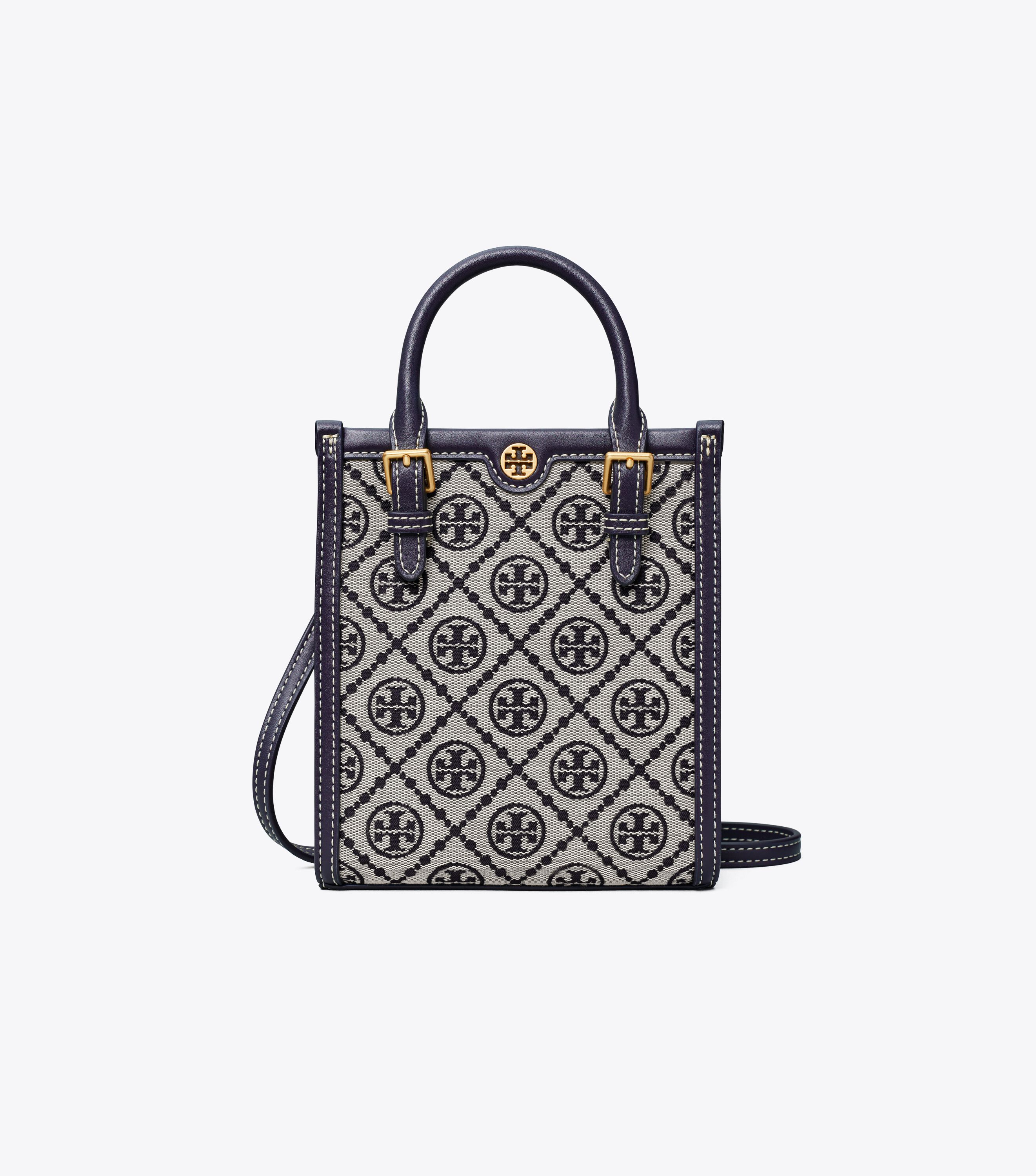 Mini T Monogram Tote, Tory Navy | Tory Burch KW