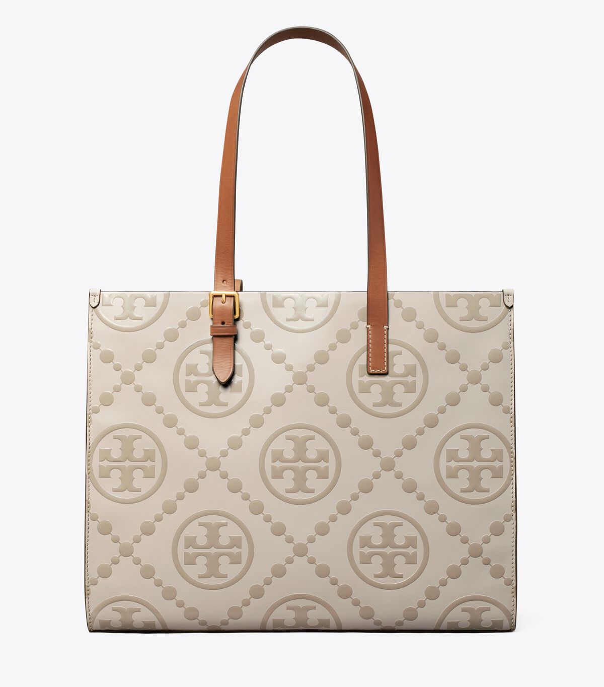 tory burch t monogram contrast embossed tote