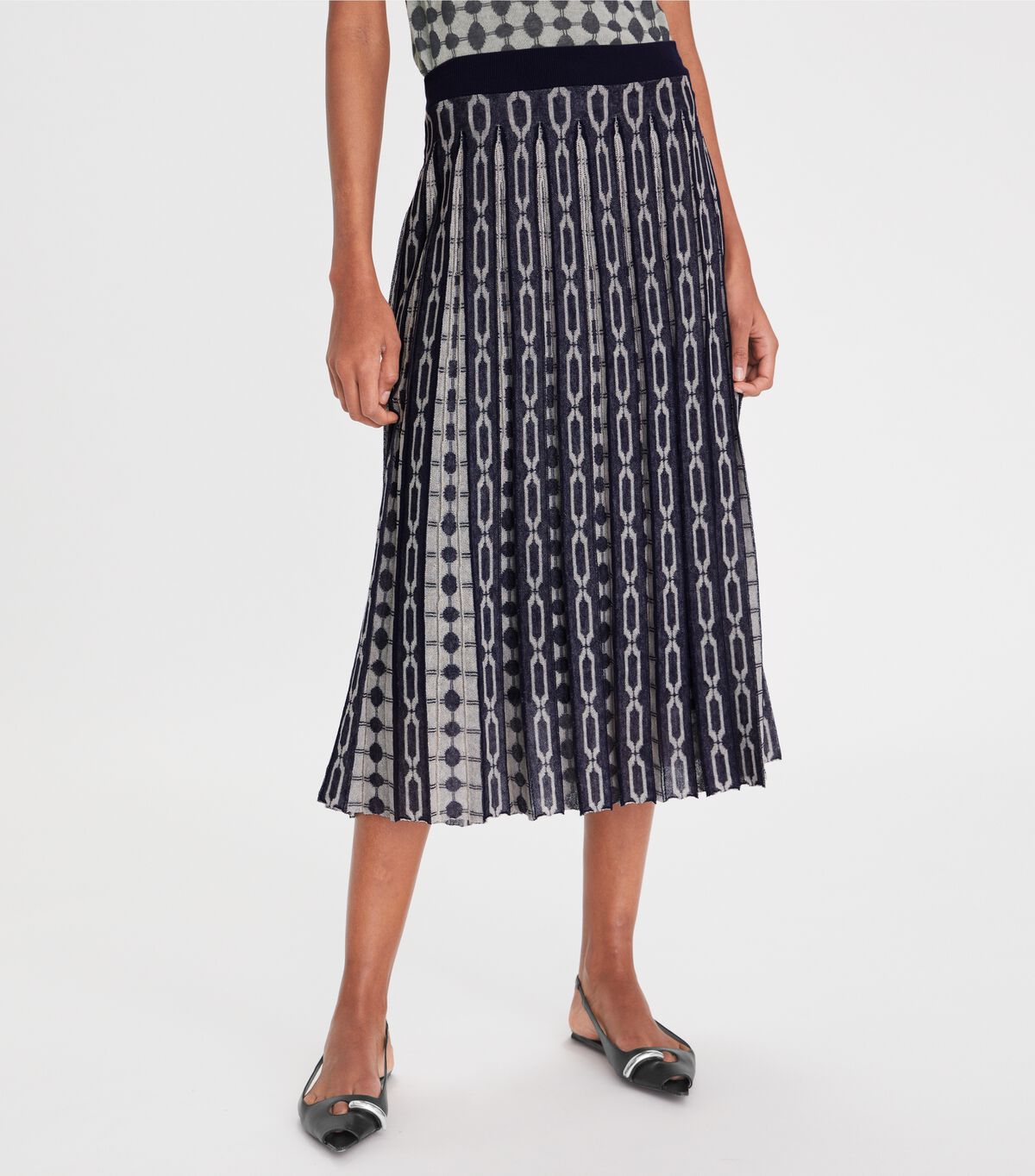 tory burch knit jacquard skirt