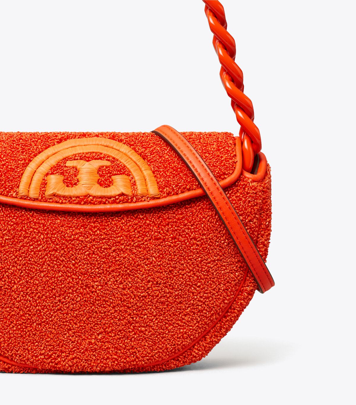 tory burch mini fleming soft raffia crescent
