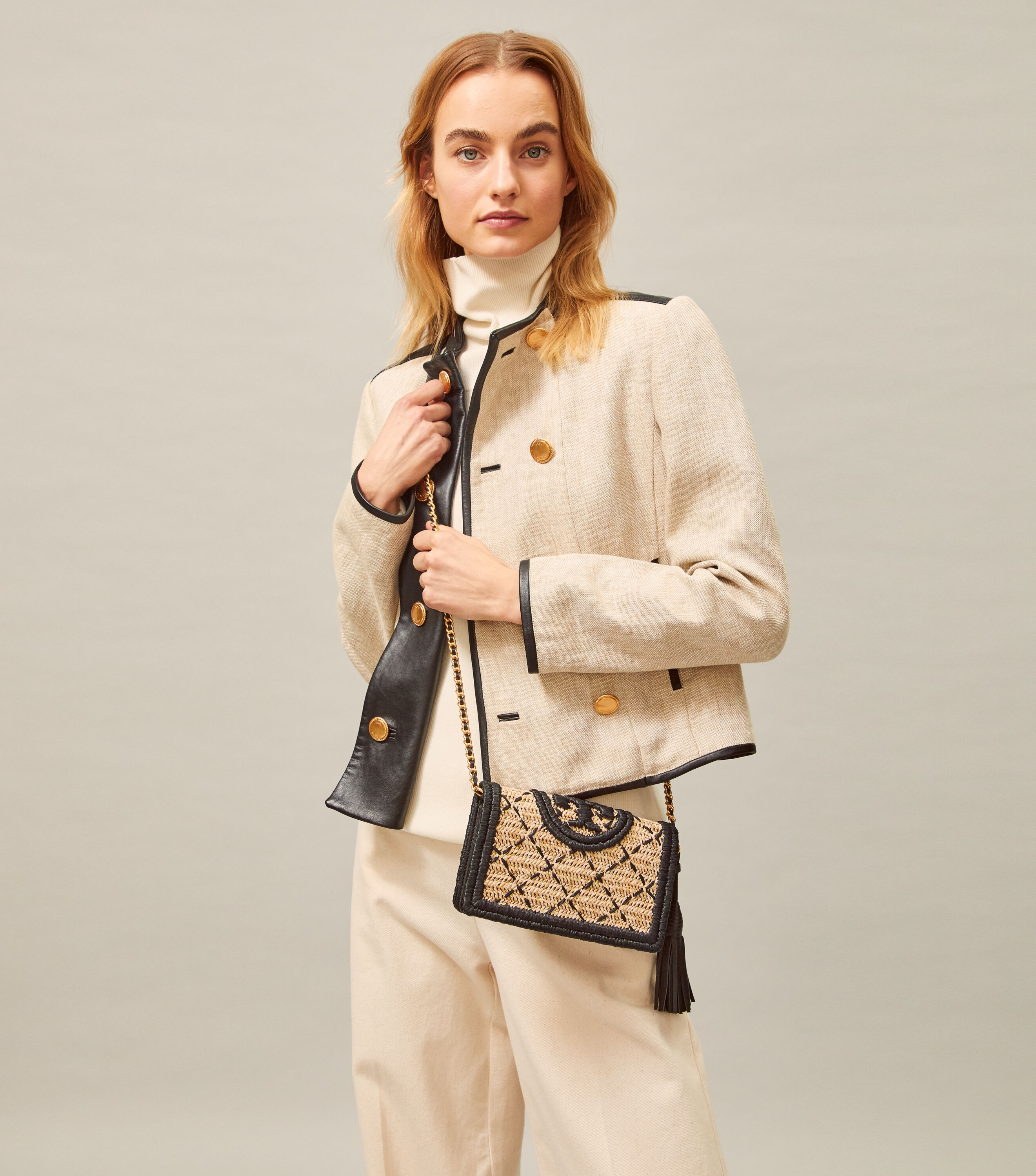 Fleming soft straw wallet crossbody clearance