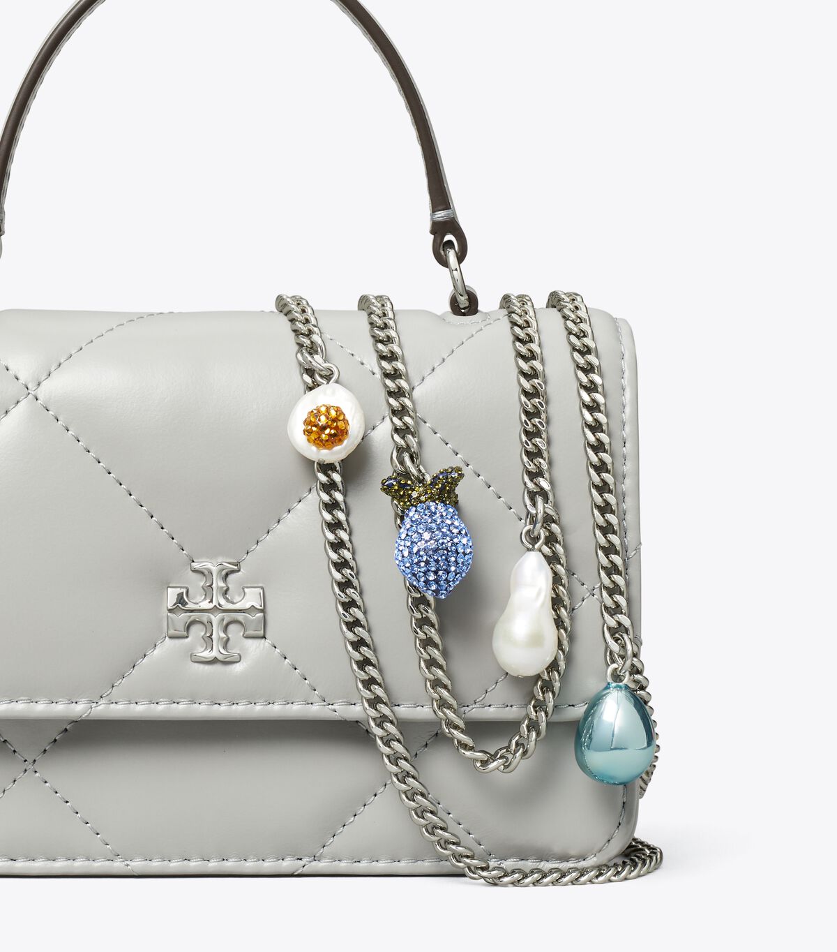 tory burch حقيبة كروس بودي ميني كيرا دايموند كوالت تشارم بمقبض علوي