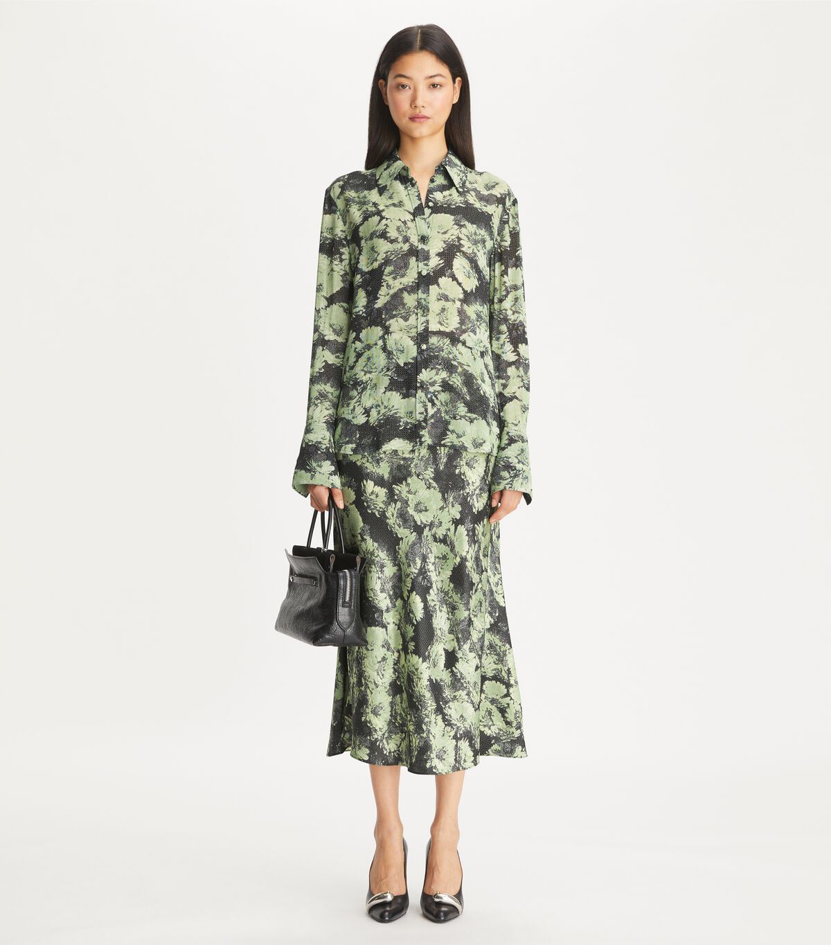 tory burch printed viscose shirt