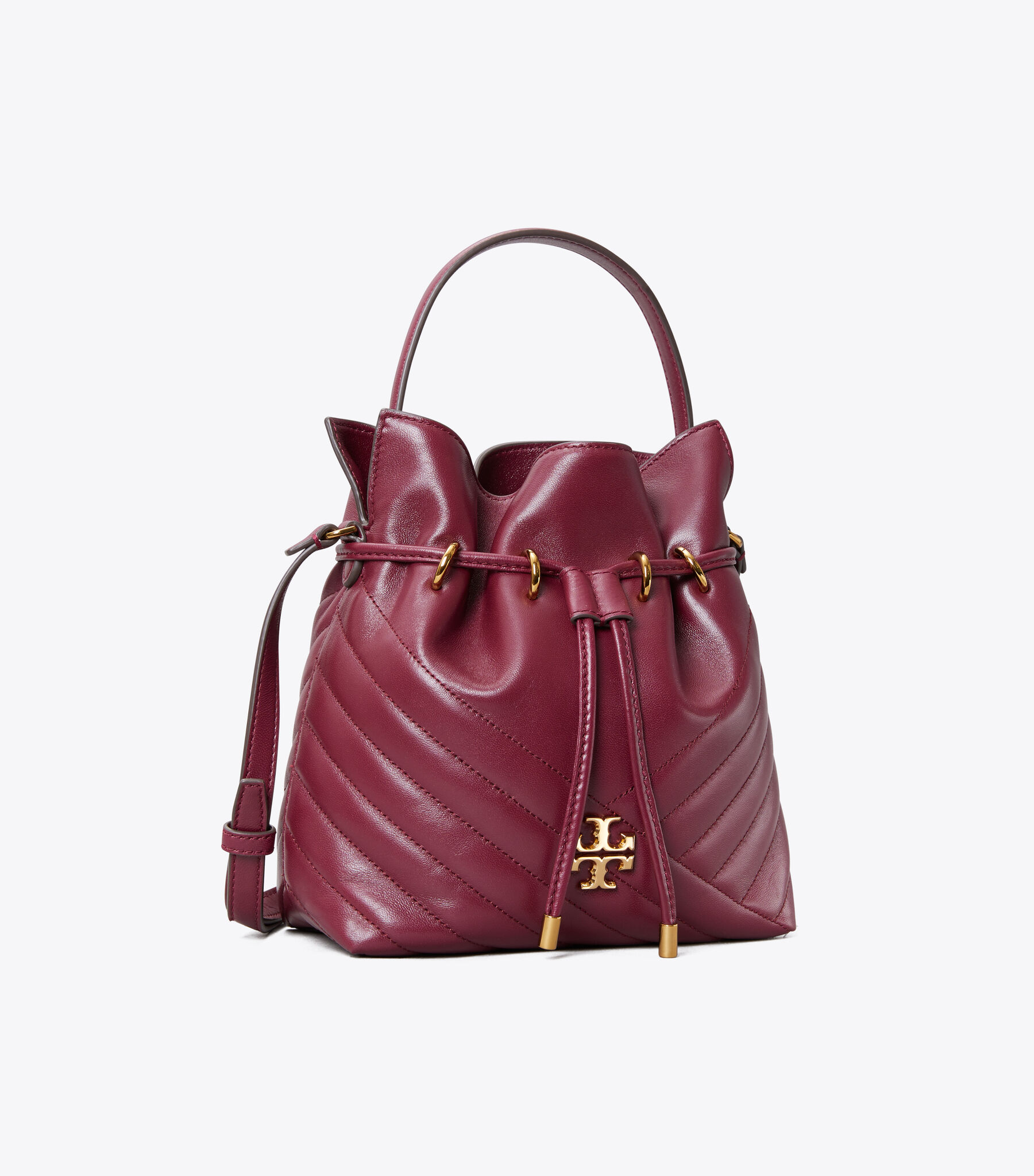 Kira Chevron Mini Bucket Bag, Red | Tory Burch KW