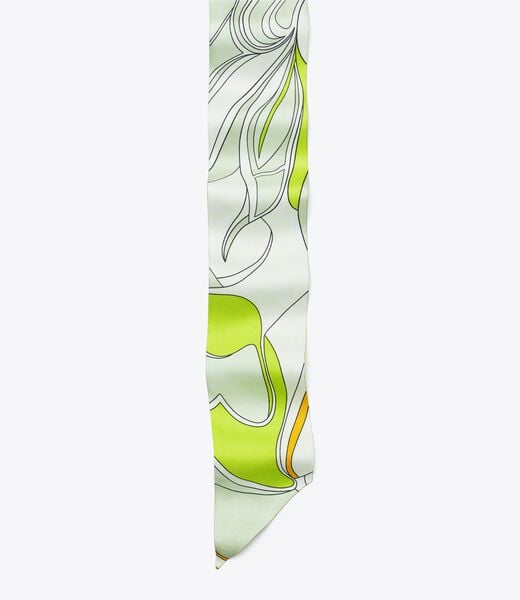 tory burch twisty flower silk ribbon tie