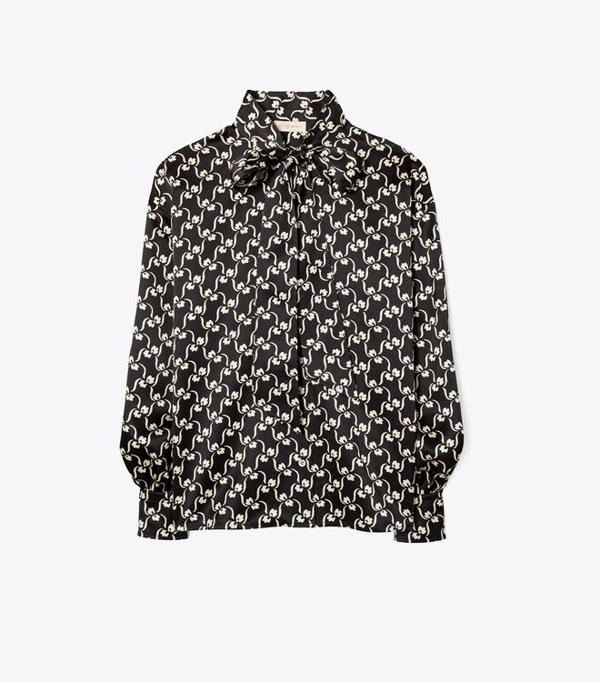 Printed Bow Blouse