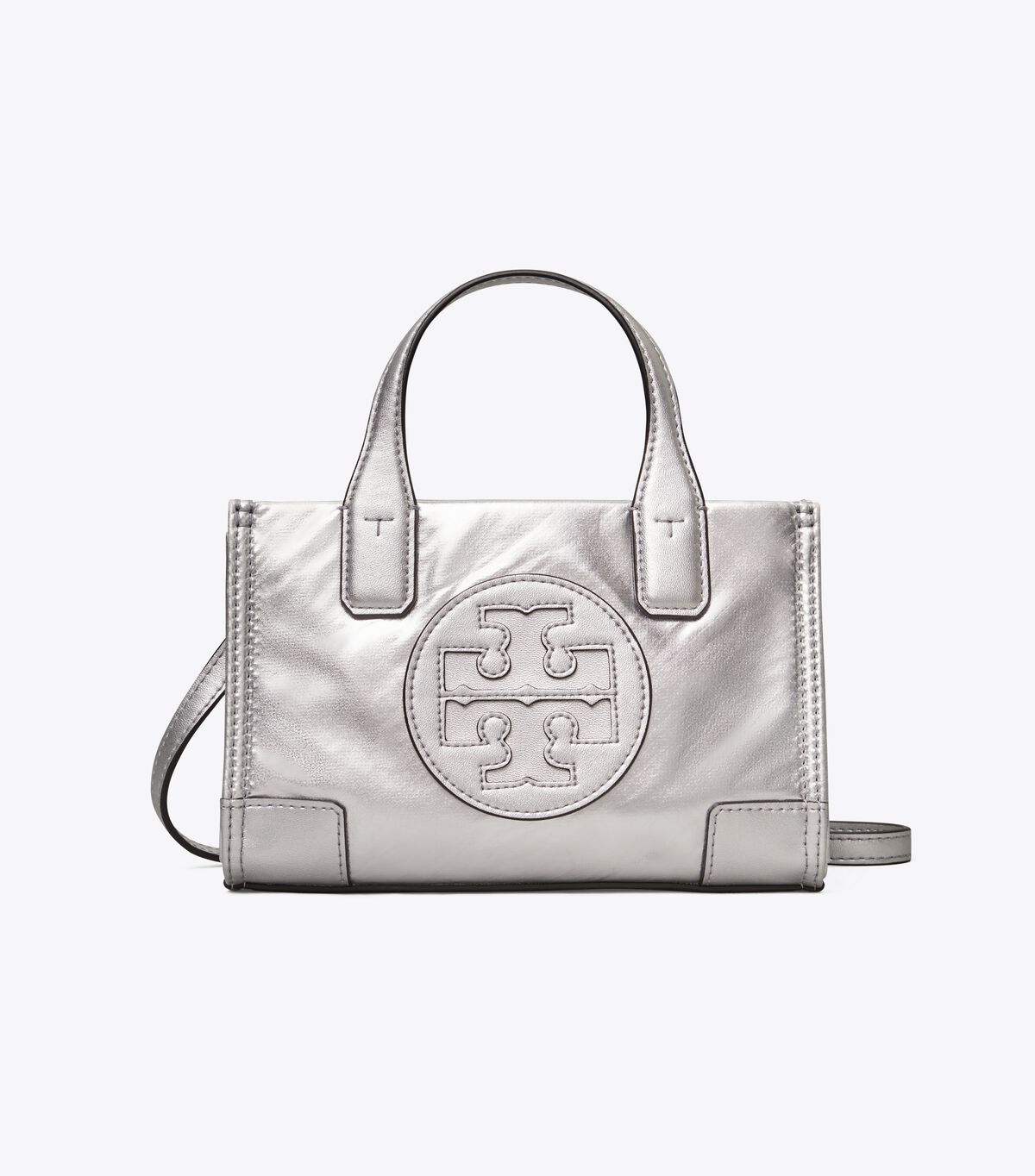 tory burch ella metallic micro tote