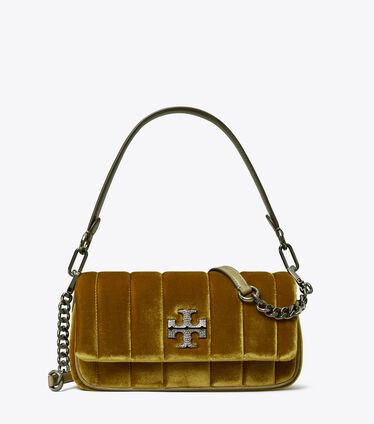 Small Kira Velvet Flap Shoulder Bag