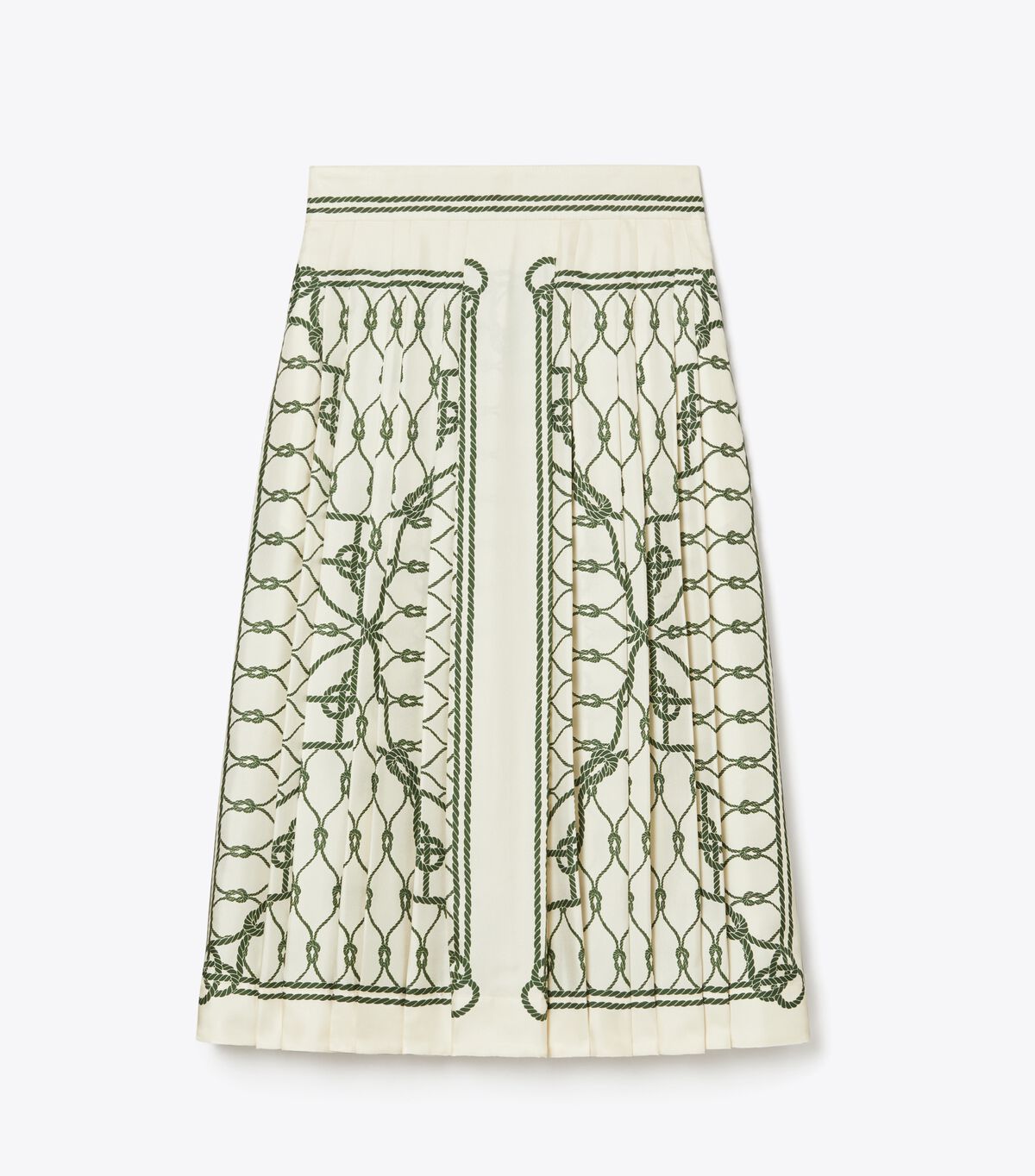 tory burch printed pleated silk skirt