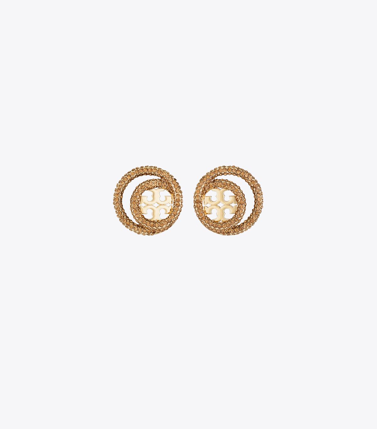 tory burch miller pave double ring stud