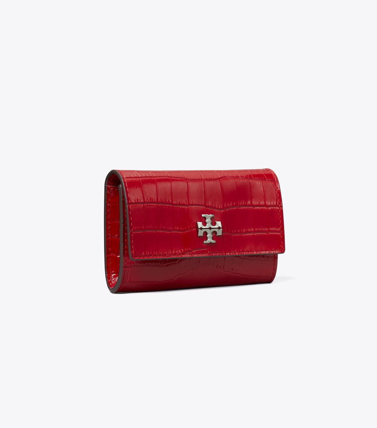tory burch kira croc embossed flap card case
