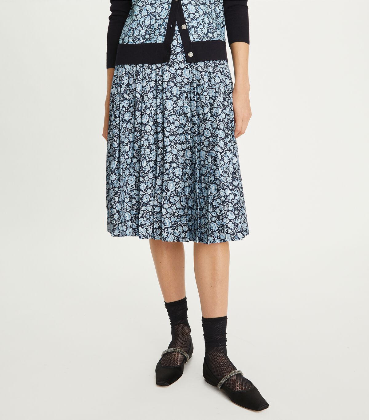 tory burch pleated silk skirt