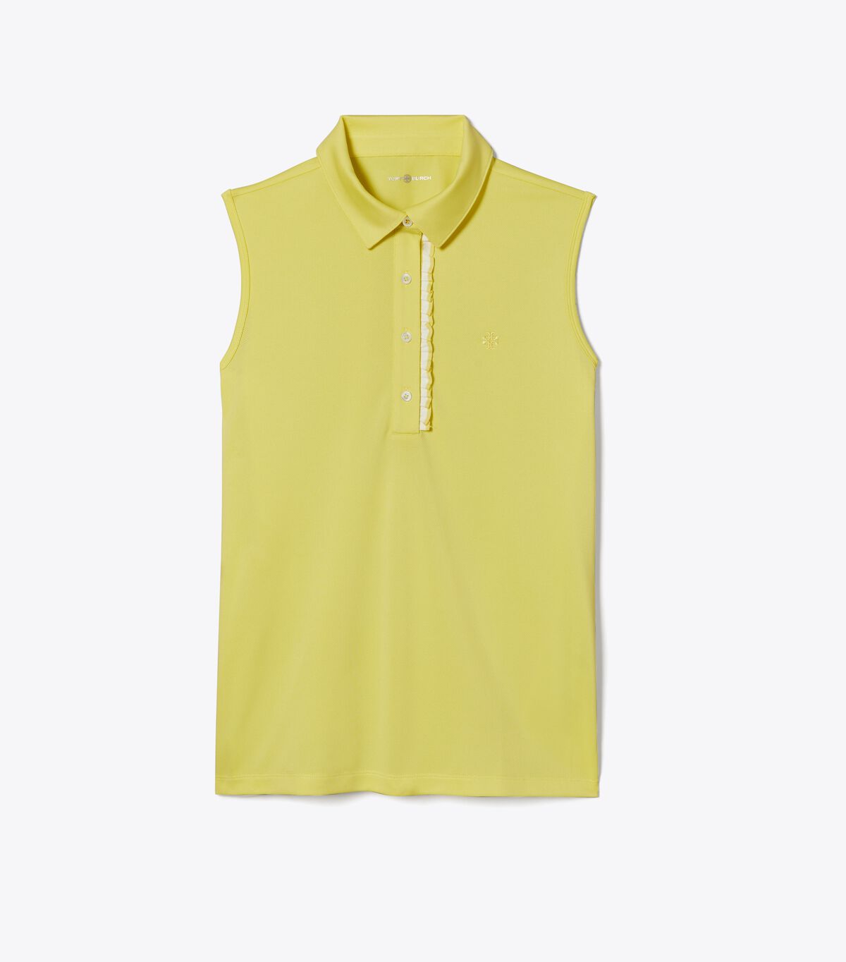 Tech Piqué Sleeveless Ruffle Polo