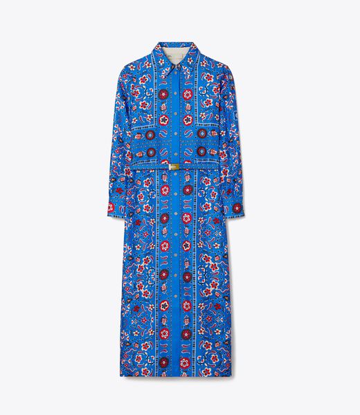 Printed Silk Shirtdress