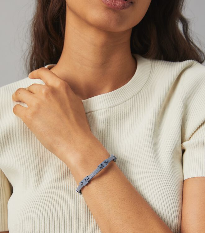 Serif-T Stackable Powder Coated Bracelet | Accessories | Tory Burch