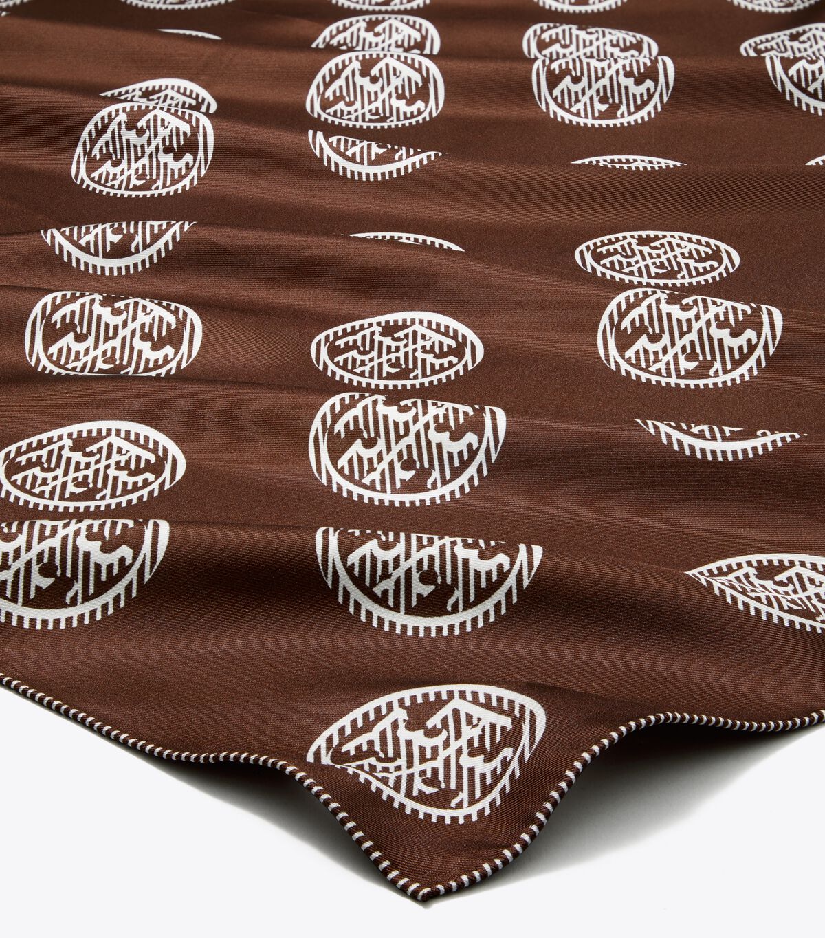 tory burch medallion logo silk square scarf