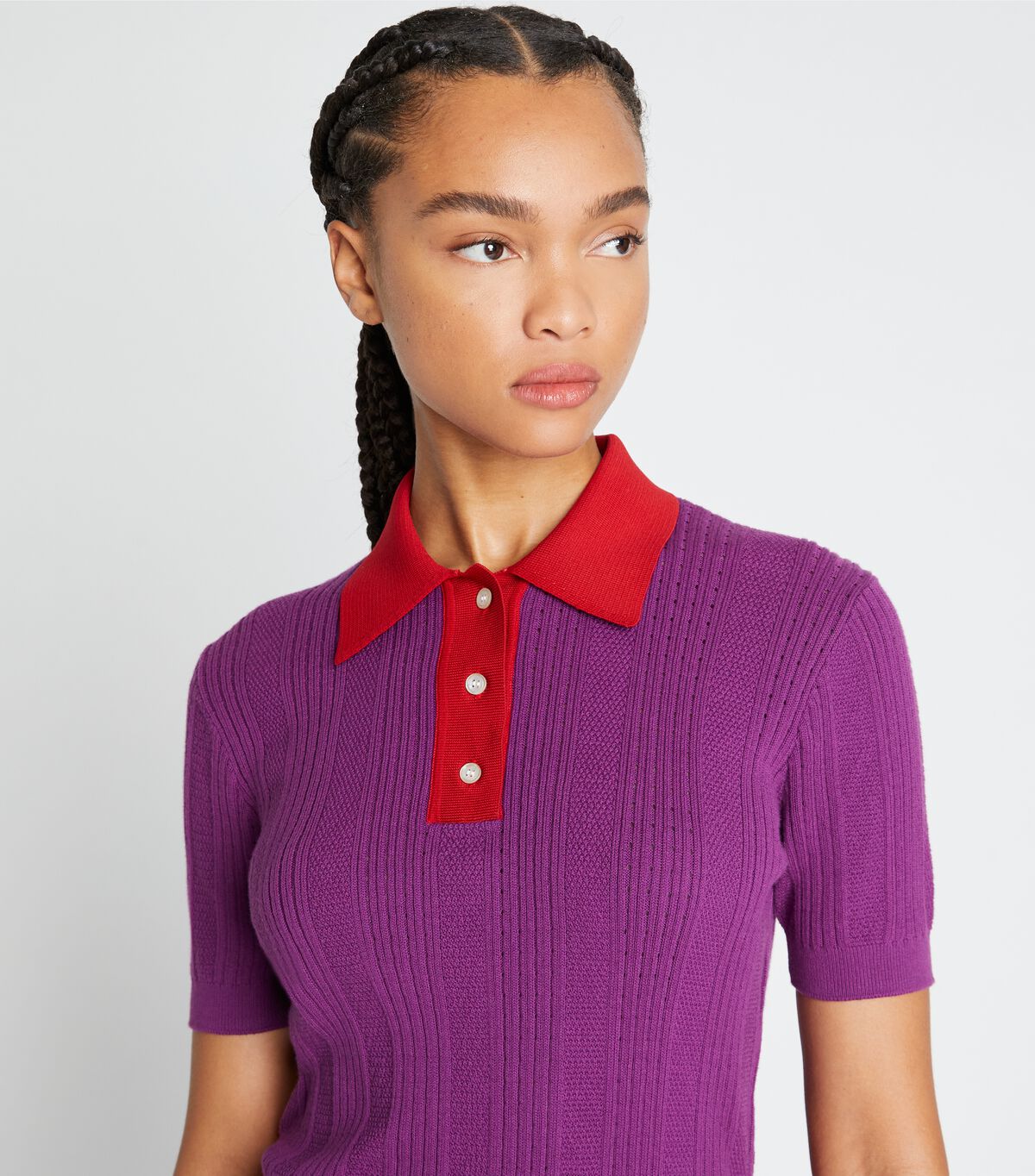 tory burch cotton pointelle polo