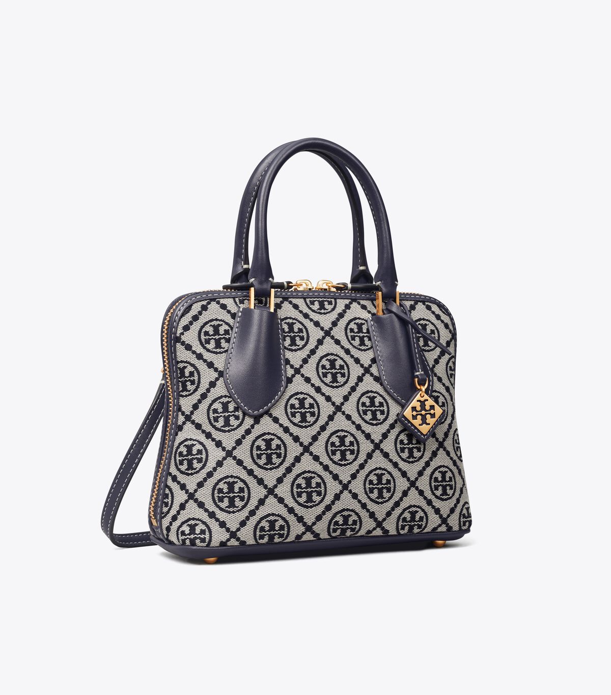 tory burch mini t monogram jacquard swing satchel