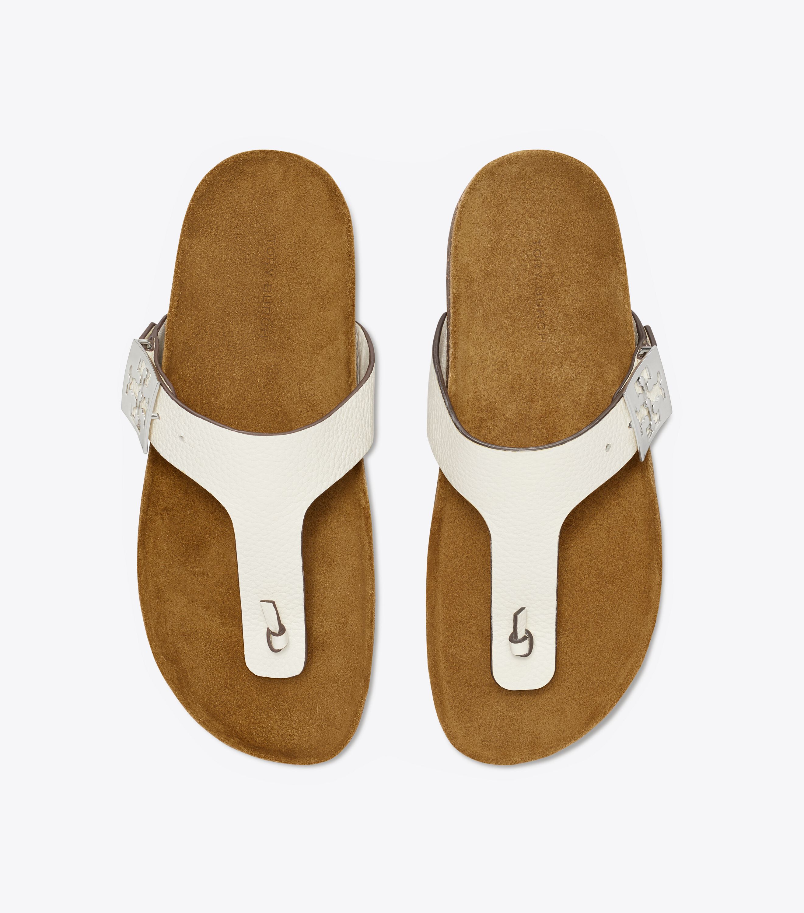 Mellow T-Strap Sandal, Blanc / Light Oak | Tory Burch KW