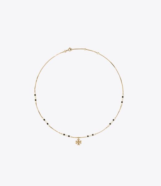 tory burch kira enamel bar pendant necklace