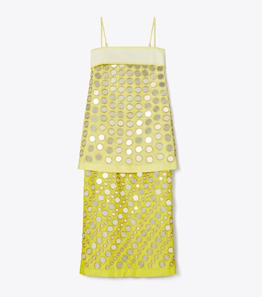 Layered Hand-Done Mirrorwork Silk Dress