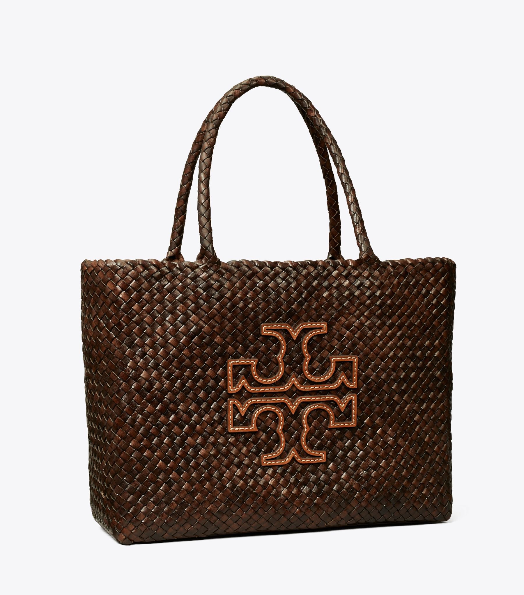 McGraw Dragon Woven Tote, Chocolate Truffle Tory Burch KW