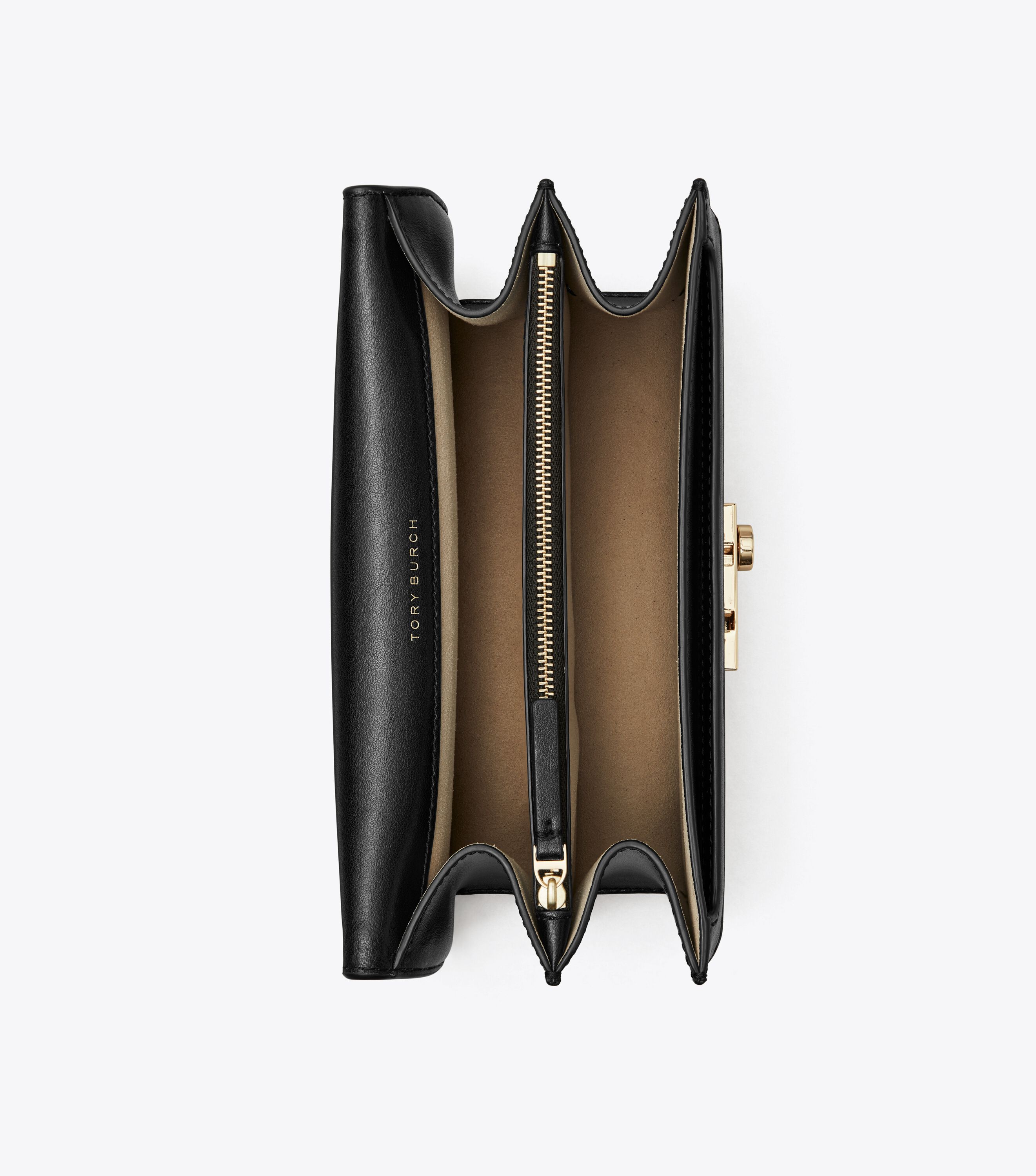 T Monogram Leather Shoulder Bag, Black | Tory Burch KW