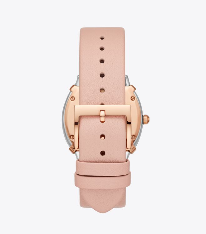 Blake Watch, Pink Leather/Rose Gold, 35 Mm | Accessories | Tory Burch
