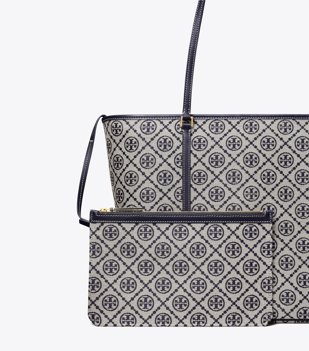 tory burch t monogram zip tote