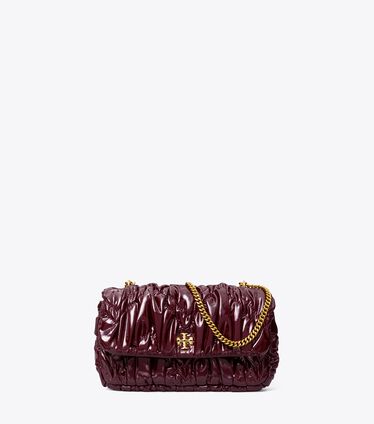 Mini Kira Patent Ruched Flap Bag