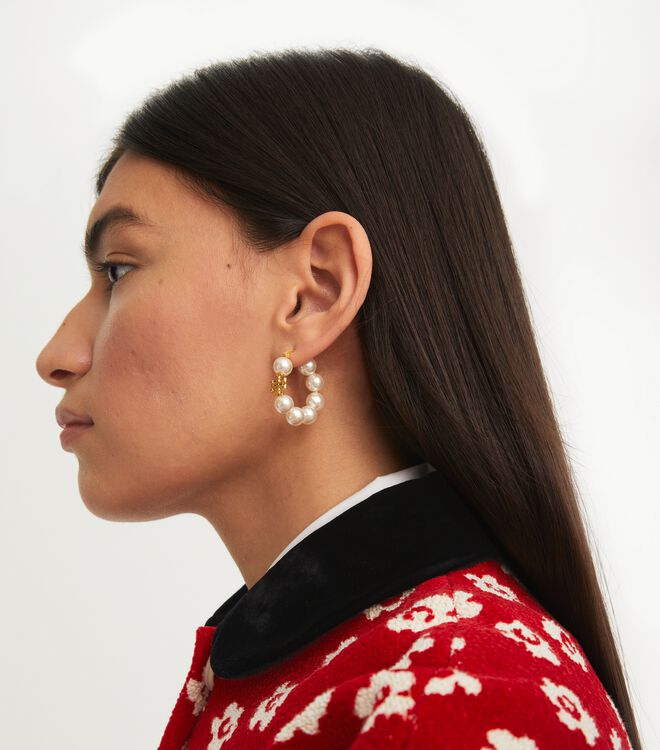 Kira Pearl Hoop Earring | Accessories | Tory Burch