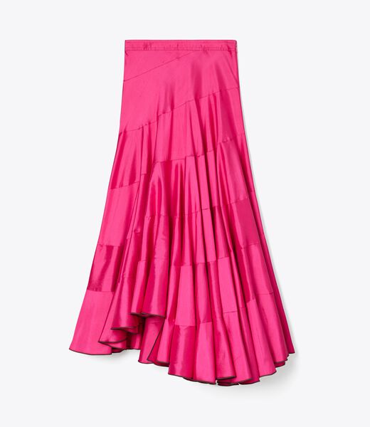 tory burch flared cotton silk skirt