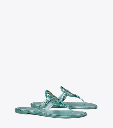 Miller Metallic Snake Embossed Leather Sandal