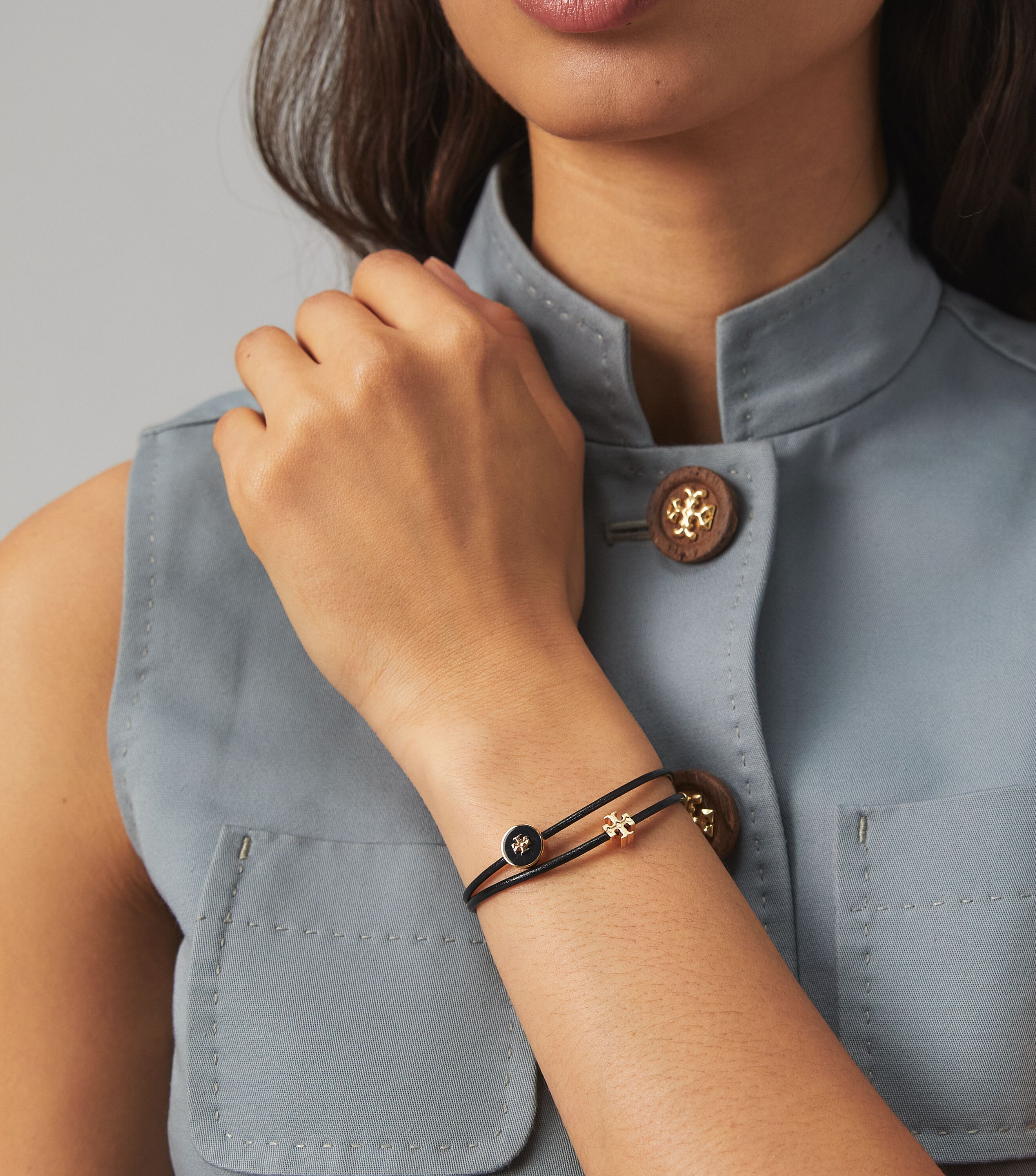 5mm Flat Leather with Slider Charm Bracelets 