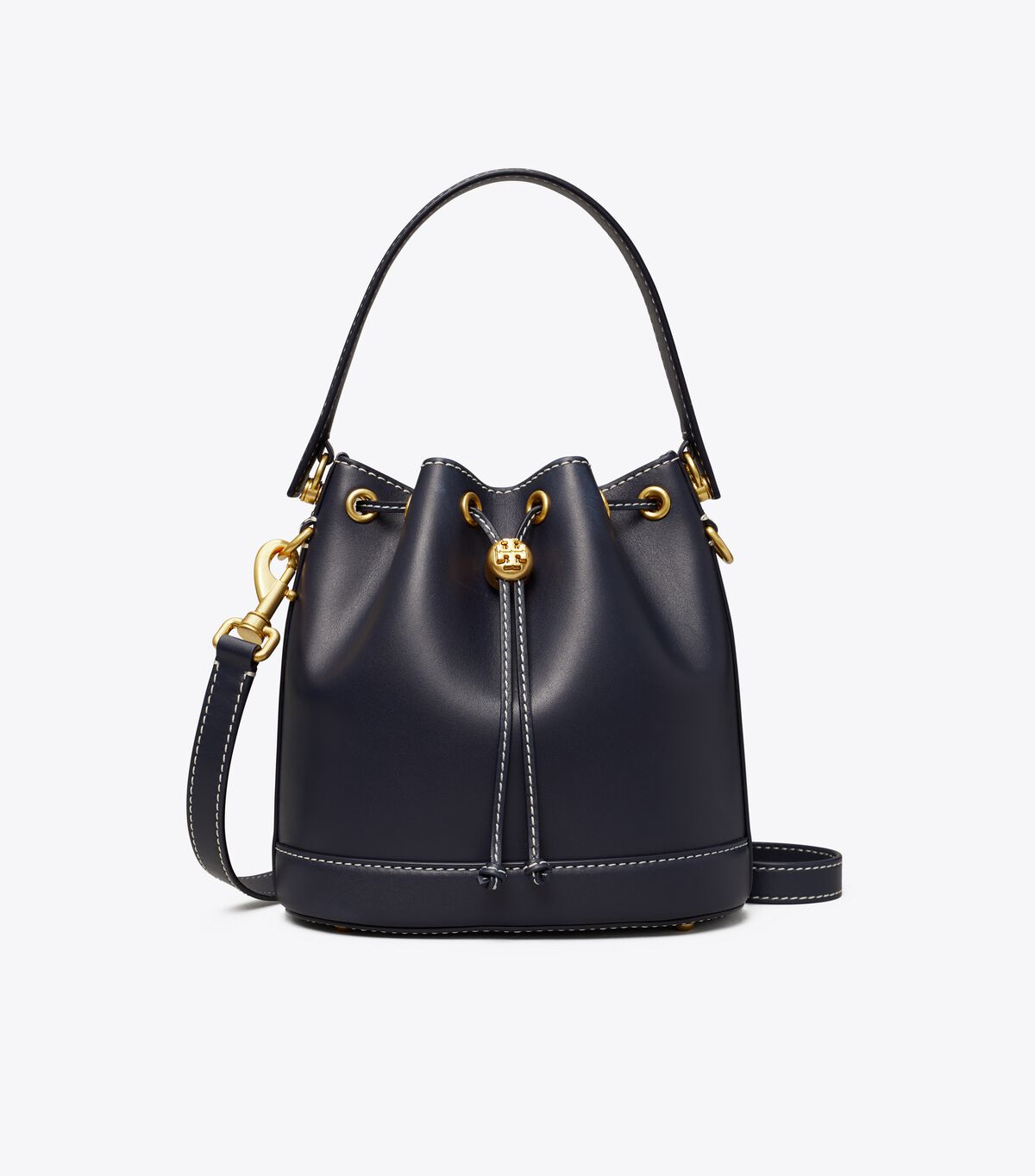 tory burch t monogram leather bucket bag
