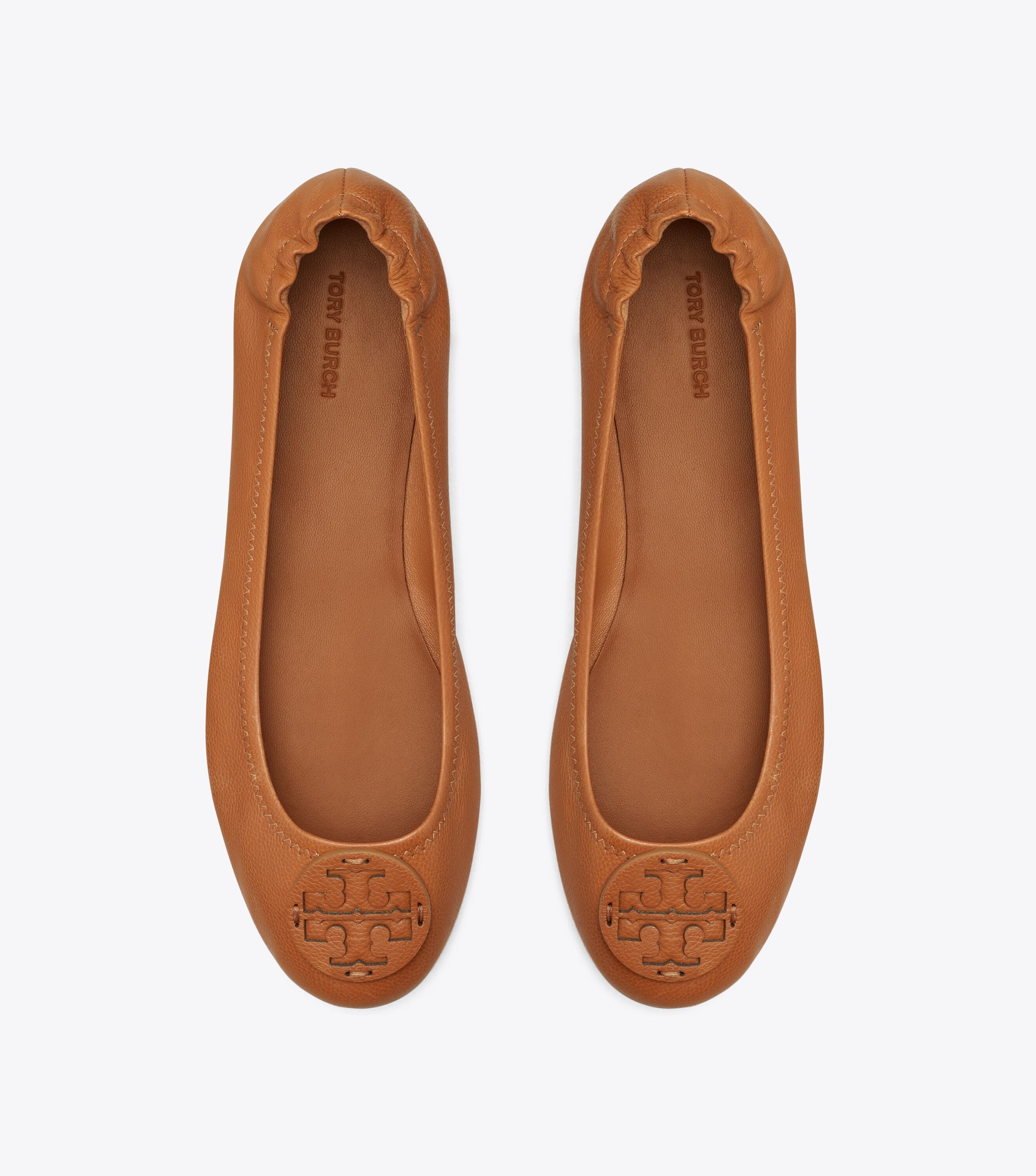Tory Burch Minnie Travel Ballet Leather Logo Tory Burch KW