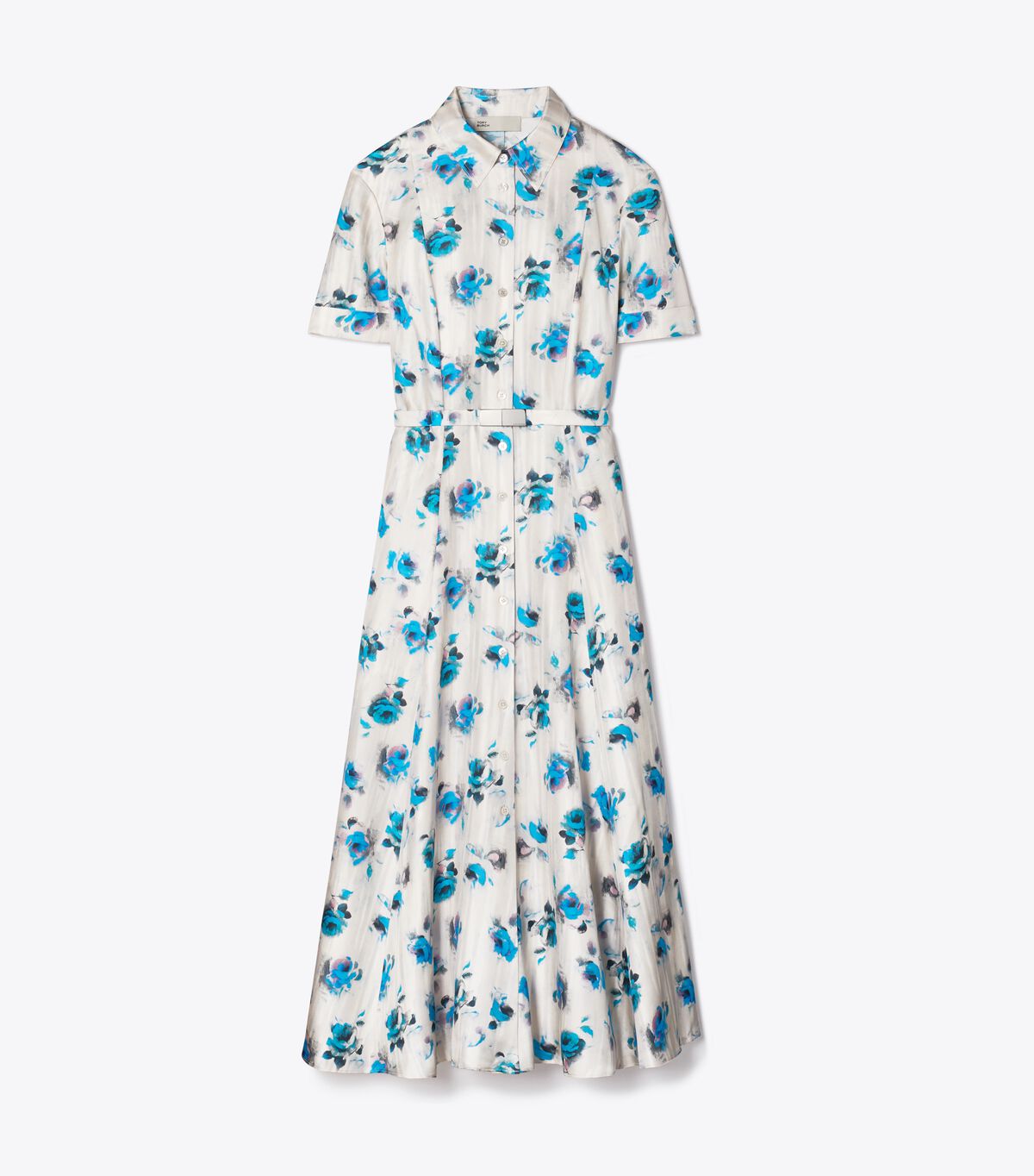 tory burch flared silk shirtdress