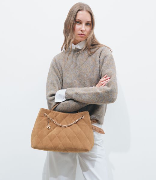 tory burch fleming suede carryall