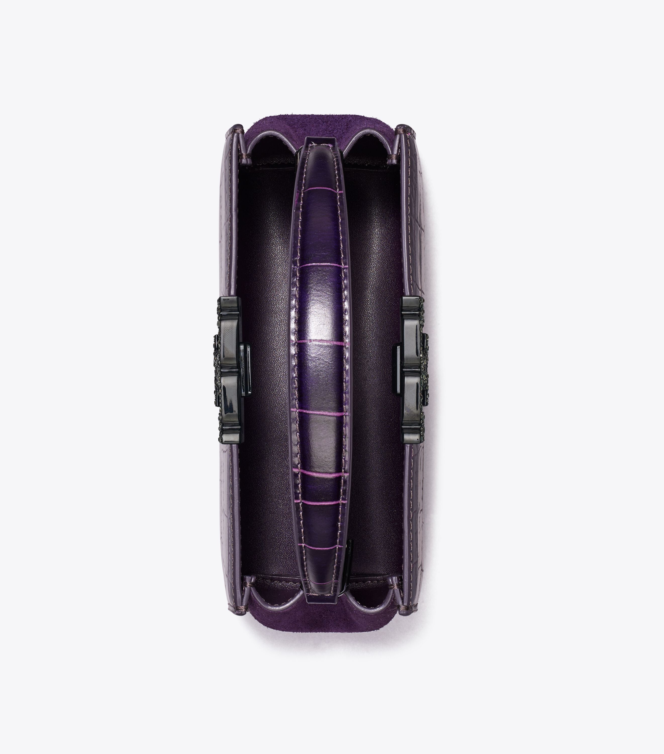 【Tory Burch】Mini Eleanor Satchel (Pansy Purple) Mini Eleanor Croc-Embossed Satchel, Pansy Purple | Tory Burch KW