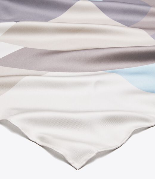 tory burch geo colorblock silk square scarf