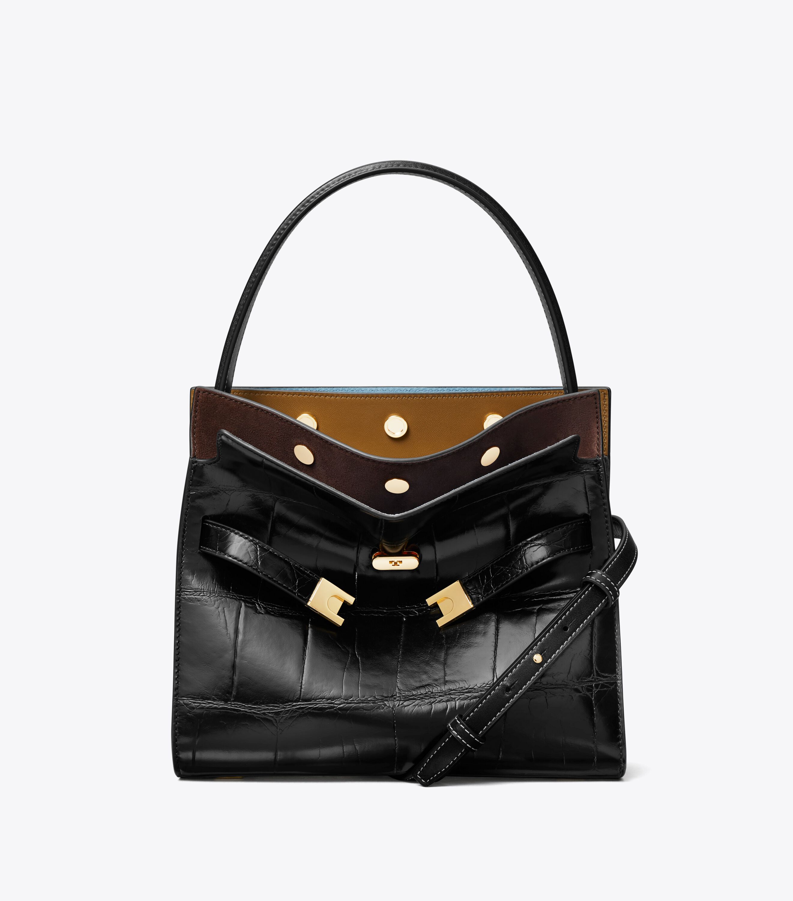 バッグ・カバンその他 TORY BURCH MUD LEATHER DOUBLE LEE RADZIWILL HAND BAG Lee Radziwill Double Bag: Women's Handbags | Satchels | Tory