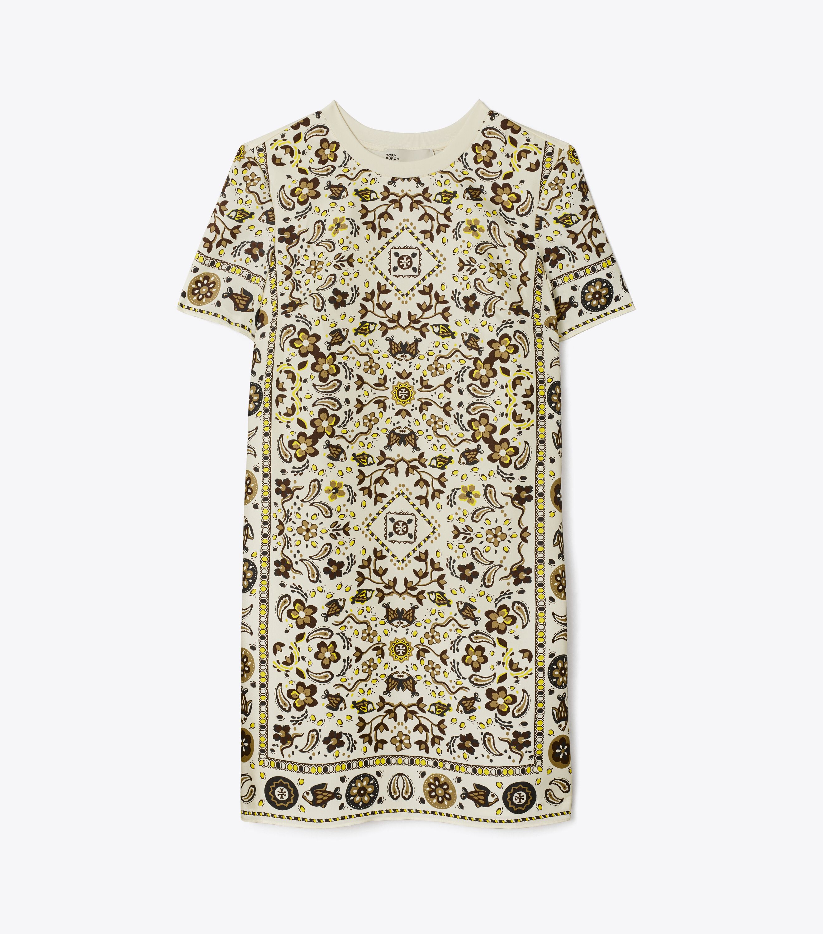 Silk front T shirt Dress