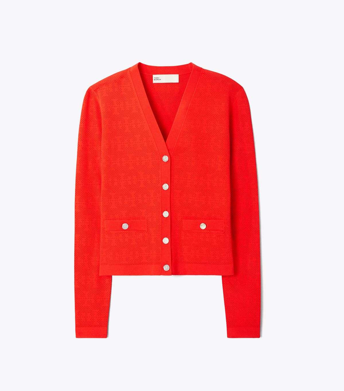 tory burch t monogram jacquard cardigan