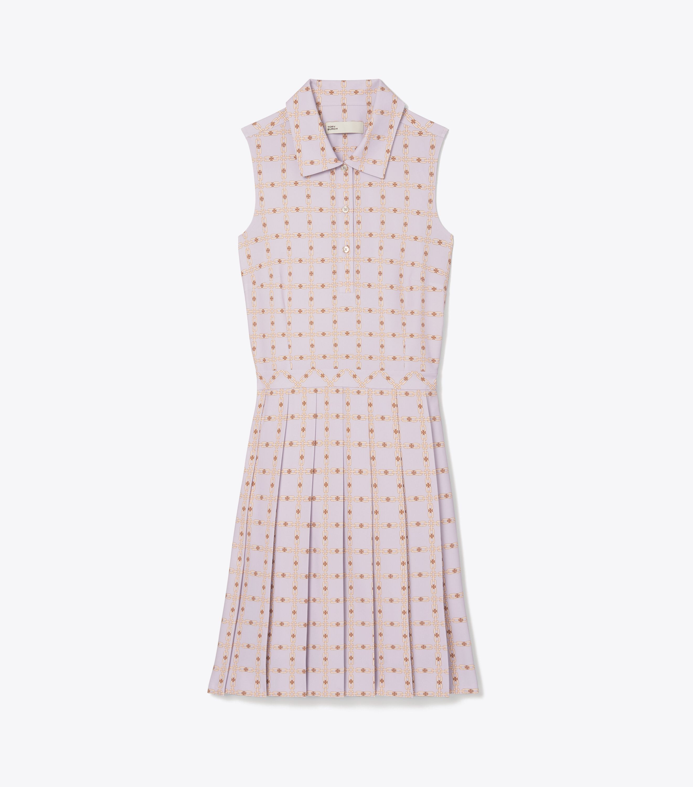 Printed Pleated Golf Dress Ready To Wear Tory Burch