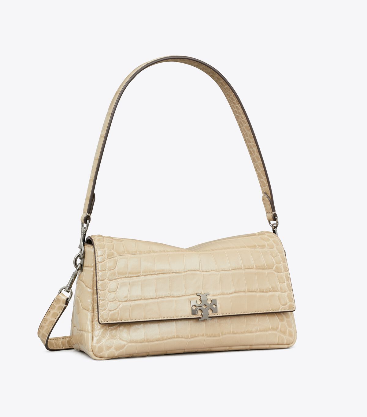 tory burch small charlie croc embossed shoulder bag