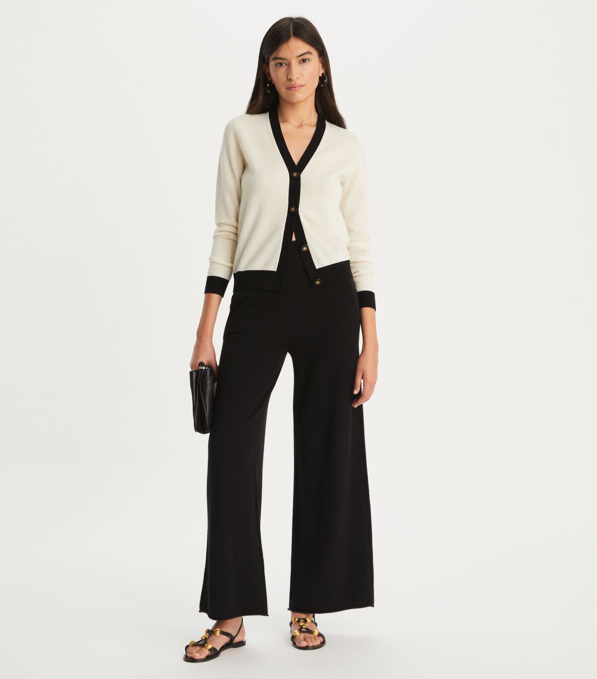 tory burch contrast trim cardigan