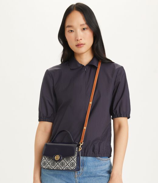 tory burch t monogram robinson small top handle bag