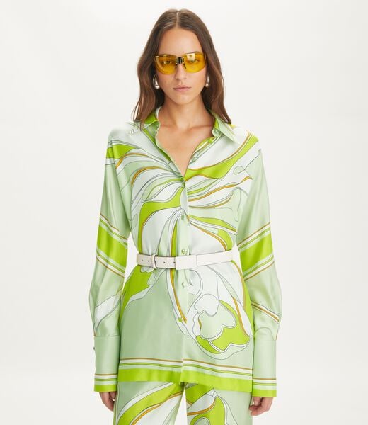 tory burch printed silk tunic