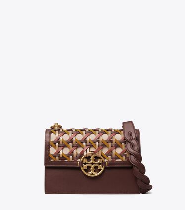 Small Miller Basketweave Flap Shoulder Bag